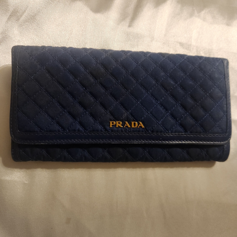 Prada Dark Blue Quilted Clutch